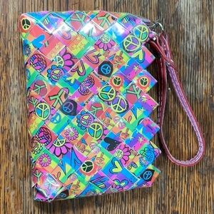 Nahui Ollin Multicolor Peace and Love Wristlet